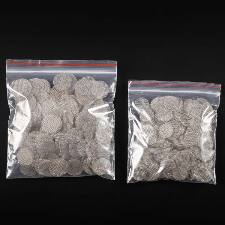 50pcs Pure Copper Pipe Filter Metal Pipe Tobacco Silver Combustion-supporting Net Filter 16mm 20mm