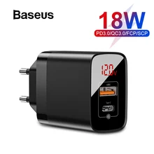 Baseus USB PD зарядное устройство для iPhone 11 Pro XR Xs Max 18 Вт Цифровой дисплей быстрое зарядное устройство Quick Charge 3,0 зарядное устройство для телефона Xiaomi K20