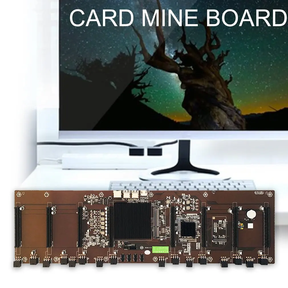 HM65 Direct Insertion Eight Card Slot BTC Solid State Capacitor B250 B85 Multi Card Motherboard Support 1660 2070 3090 Rx580