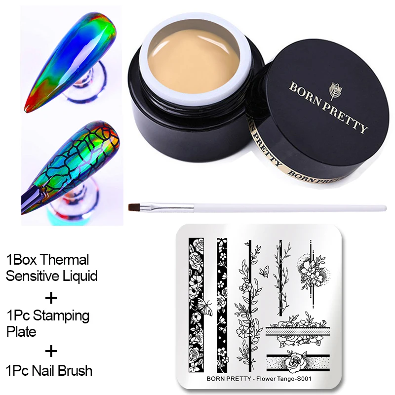 Stamping Kit11 BORN PRETTY, термочувствительный жидкий, меняющий цвет, сенсорный, жидкий, УФ-светодиодный, отмачиваемый, Гель-лак для ногтей, краска, гель, черная основа, нужно 2 г - Цвет: Stamping Kit11