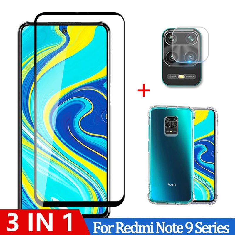 3-в-1 стекло чехол для redmi note 9 pro global защитное на note9 9pro max очки редми 9s чехлы нот про