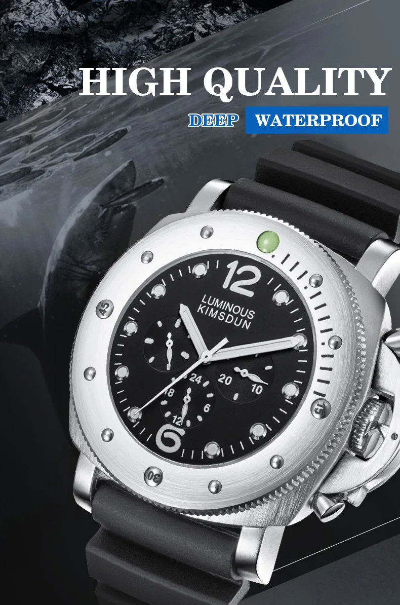 Rolexable Automatic Mechanical Men's Watches 24 hours week skeleton Waterproof Men Watch reloj automatico de hombre