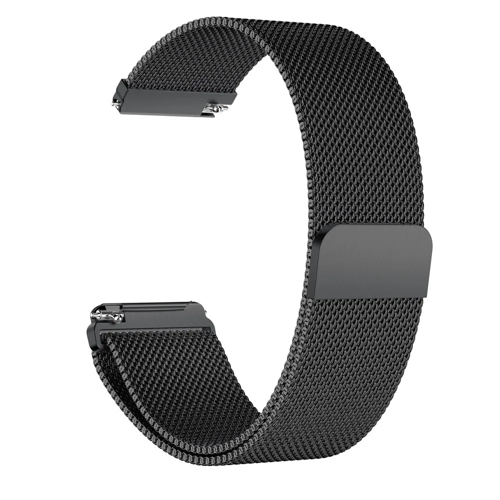 Металлический ремешок из нержавеющей стали для Fitbit Versa ремешок на запястье Миланская петля Магнитный Браслет fit bit Verse аксессуары для часов - Цвет: Черный