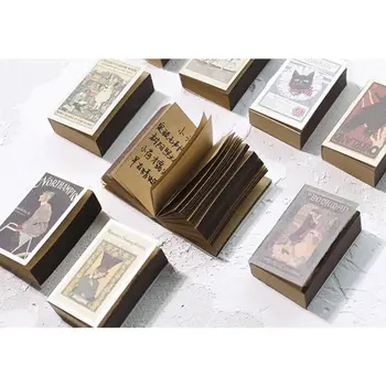 

2020 New 122 Sheet Mini Memo Pad Retro Matchbox Style Notebook Notepad School Stationery