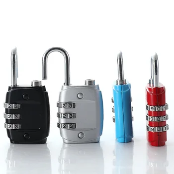 

Metal Luggage Padlock Three Digit Code Lock Security Fitness Drawer