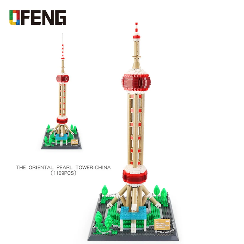5224 Wange architecture строительные блоки башня с восточными жемчужинами модель фигурки кирпичи наборы игрушек для детей Рождественский подарок