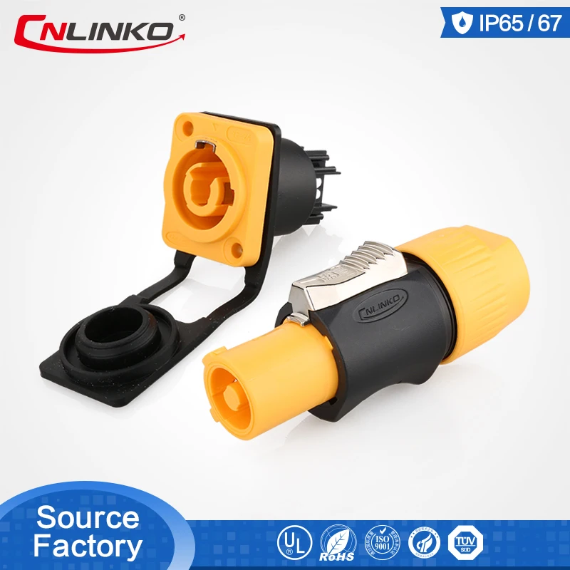 

Led Electrical Cable Quick Power Connector Waterproof IP67 3 Pin High Engineering Plastic Gold Plated 4U Solder Plugs Socket