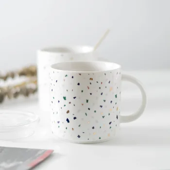 

Nordic Brief Stone Ceramic Cup Creative Ins Coffee Mug with Handle Large Capacity Household Milk Juice Mugs Office BreakfastCups