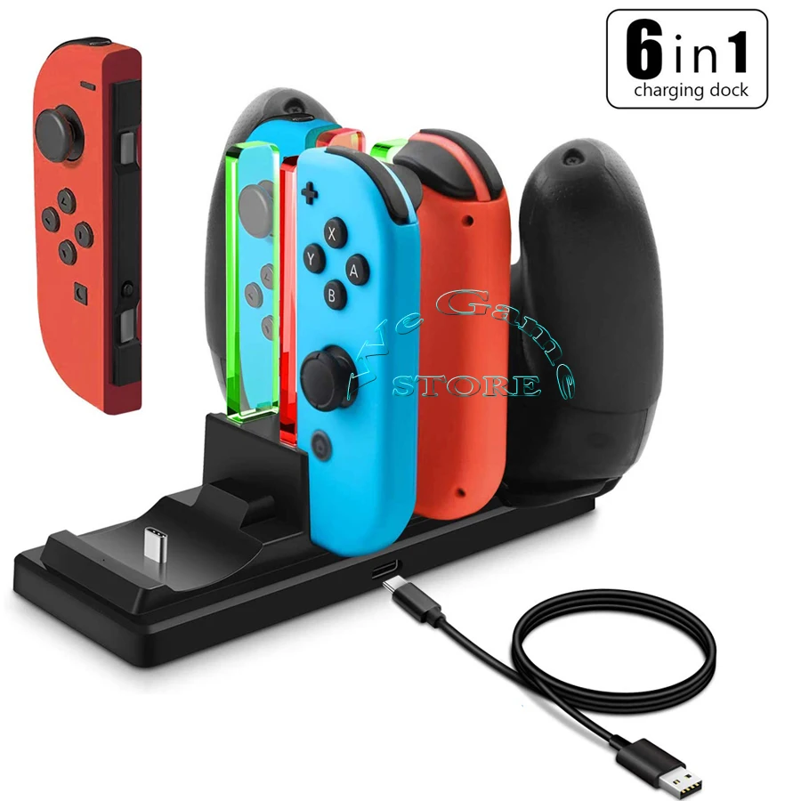 Аксессуары для Nintendo Switch Nitendo зарядное устройство switch 4 Joycon 2 Pro контроллер зарядная