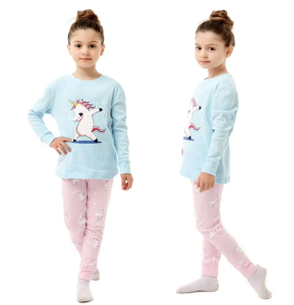 pajamas for kid girl Autumn Children's Clothing Sets Sleepwear Clothes Kids Unicorn Collection Pajamas Set Baby Boys Girls Pijamas Cartoon Home Wear classic children's nightgown