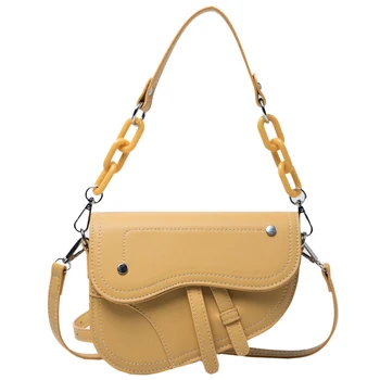 

Yellow Female Shoulder Bag Women Leather with Chain Summer Crossbody Shoulder Bag Small Fashion Korean Borse Women Bags AE50DJ
