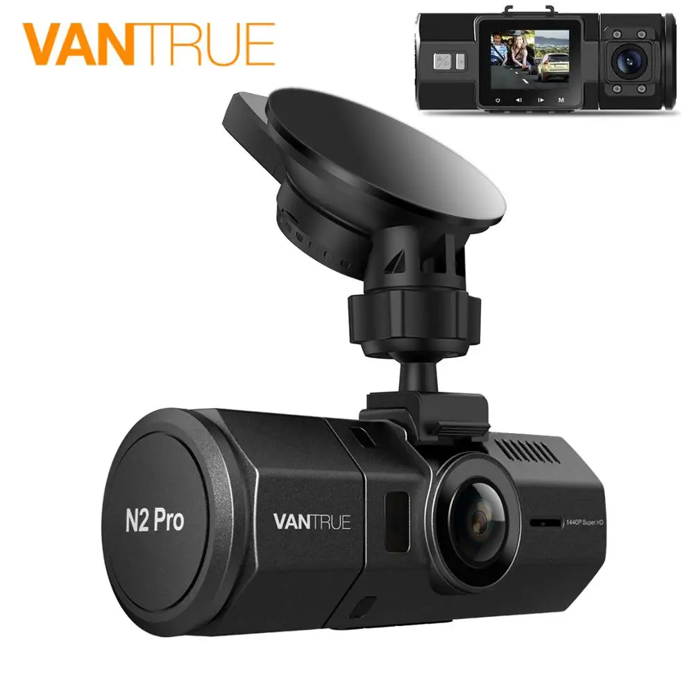 VANTRUE N2 Pro Dash Camera 1440P Dash Cam Front and Cabin Dual 1080P Car DVR Vehicle Video Recorder,IR Night Vision,Parking Mode