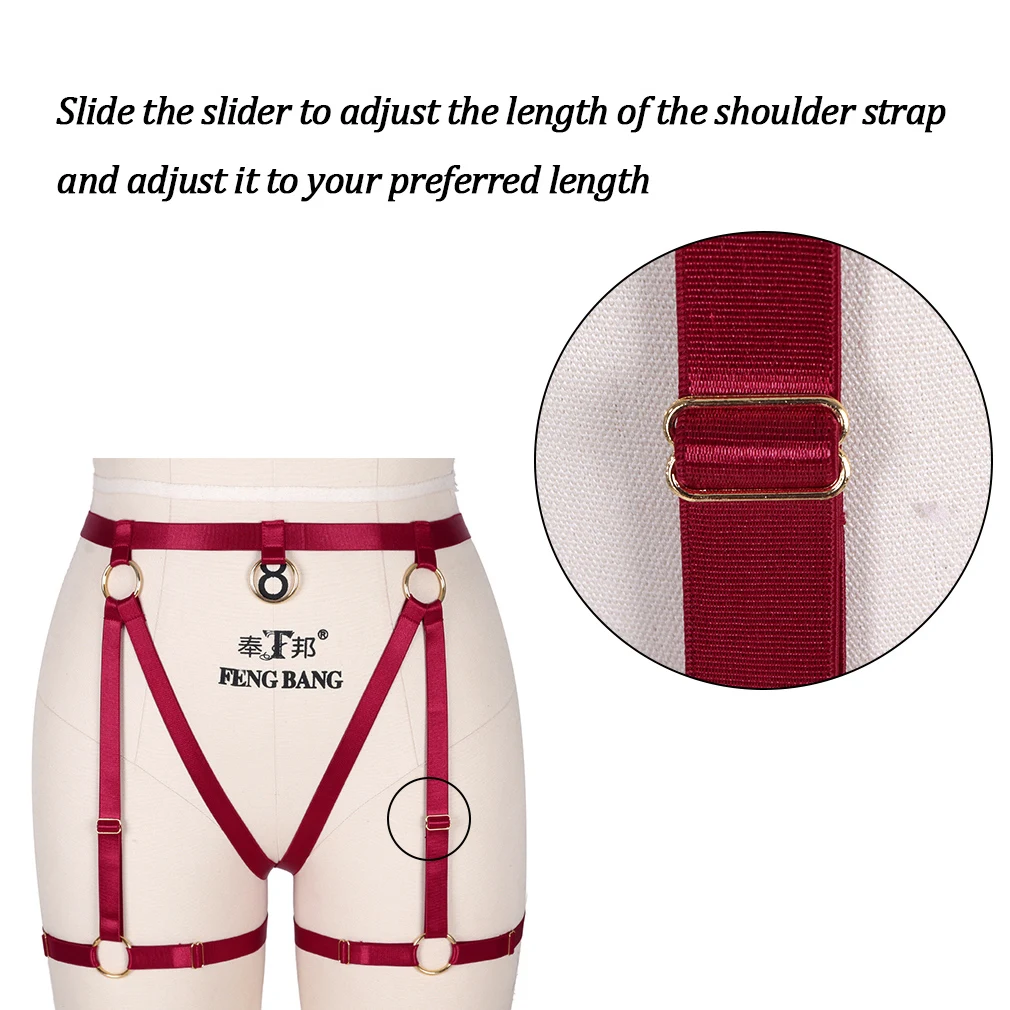 Black garter belt belt body belt bondage suspender belt belt elastic adjustment belt underwear goth fetish dance costume apparel