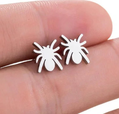 Starose 2pcs18G завод Лотос Луна Животное Собака уха ювелирные изделия серьги-гвоздики Спираль пирсинг для пупка пирсинга хрящей пирсинг серьги - Окраска металла: Spider