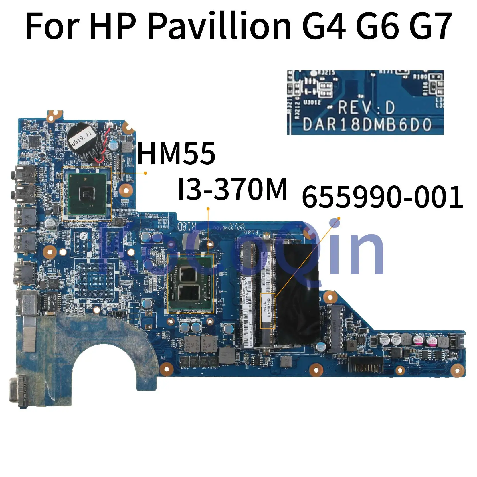 Kocoqin-placa-mãe para Computador Portátil hp Pavillion g4 g6 g7 segundo Placa Principal 655990001 655990501
