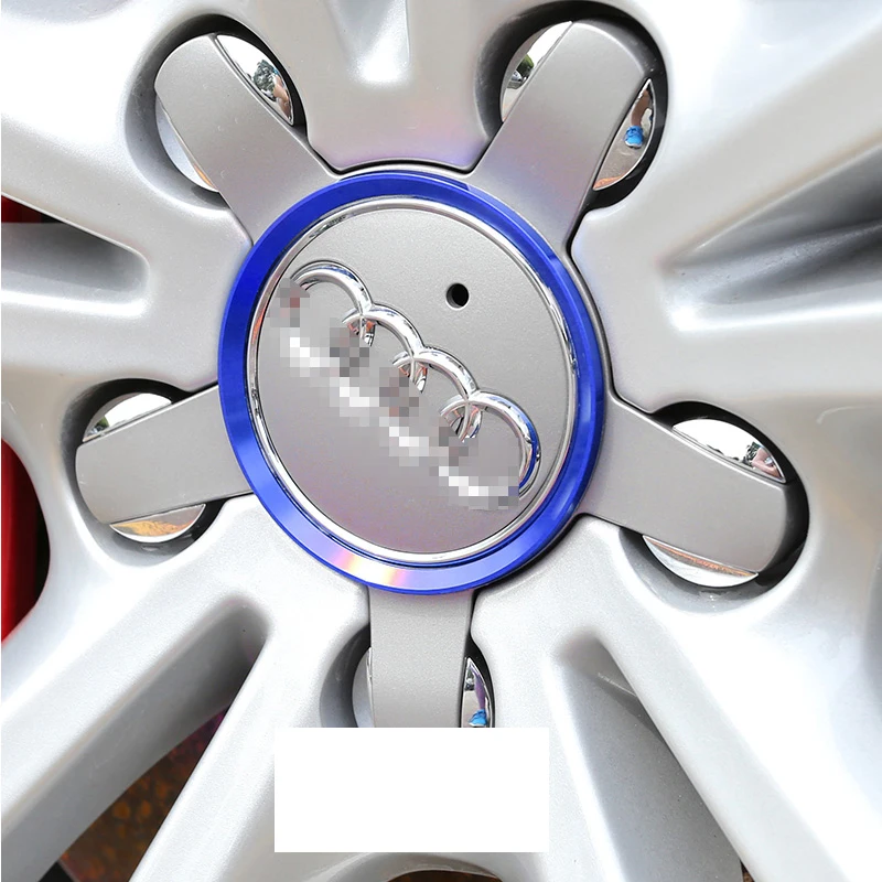 Lsrtw2017 Алюминий колесные диски из сплава, Хуп кольцо Планки для Audi A3 A4 A6 Q3 Q5 аксессуары для авто - Название цвета: blue