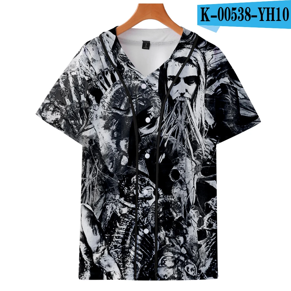 Ghostemane, мужская рубашка, 3D, короткий рукав, свободная, повседневная, гавайская, воротник-стойка, мужские рубашки, летняя мода, рок, хип-хоп, уличная одежда - Цвет: one