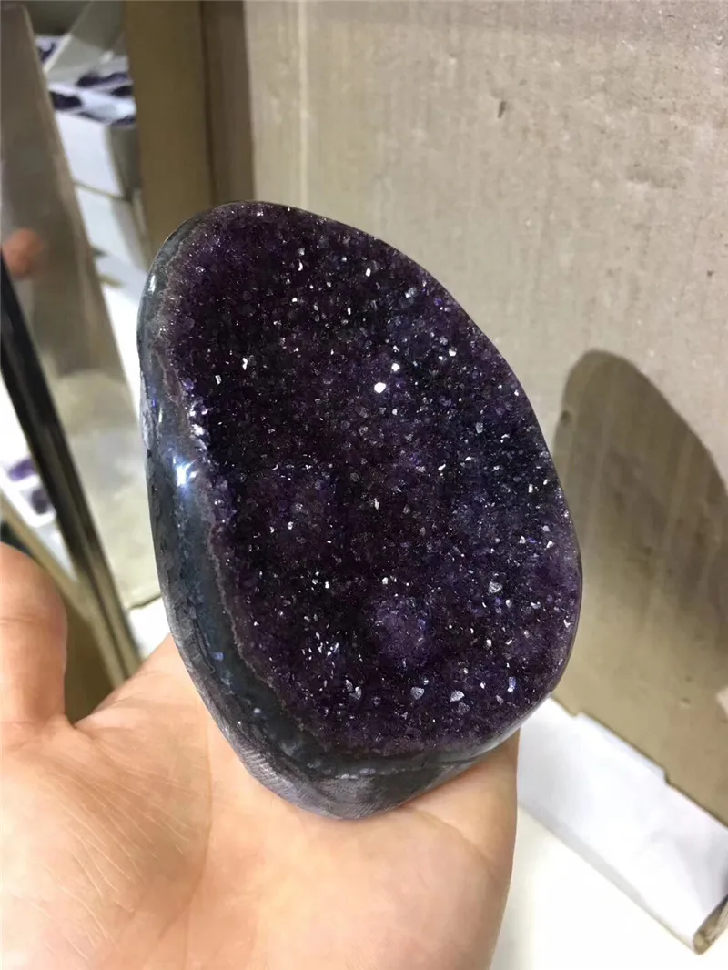 Натуральный Уругвайский кристаллы аметиста geode кластера точка лечебная энергия медитации подарок на Хэллоуин