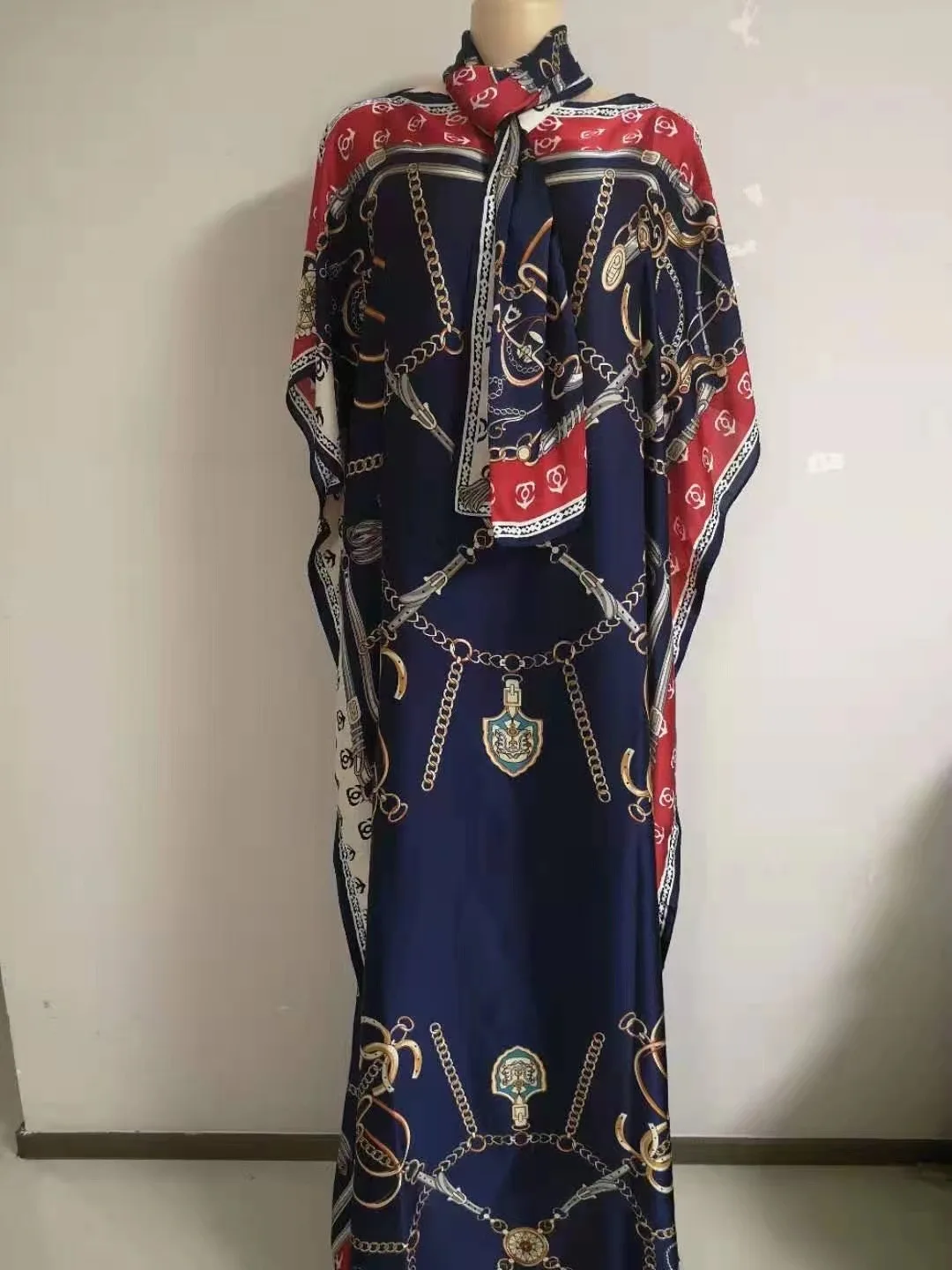 african traditional attire African Dresses For Women Traditional Muslim Women Hijab Silk Kaftan Maxi Dress Length 145 CM x 100 Cm Bust boubou africain african attire for women Africa Clothing
