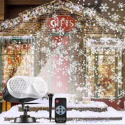 Projecteur Laser flocon de neige 2 en 1 9W, lumière de Projection de neige pour mariage, nouvel an, fête de noël, décor de pelouse 