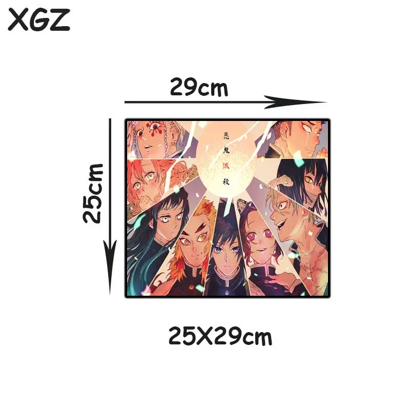 XGZ Large Mouse Pad Black Lock Edge Popular Anime Demon Slayer Kimetsu No Yaiba Computer Desk Mat Speed Rubber Non-slip Xxl