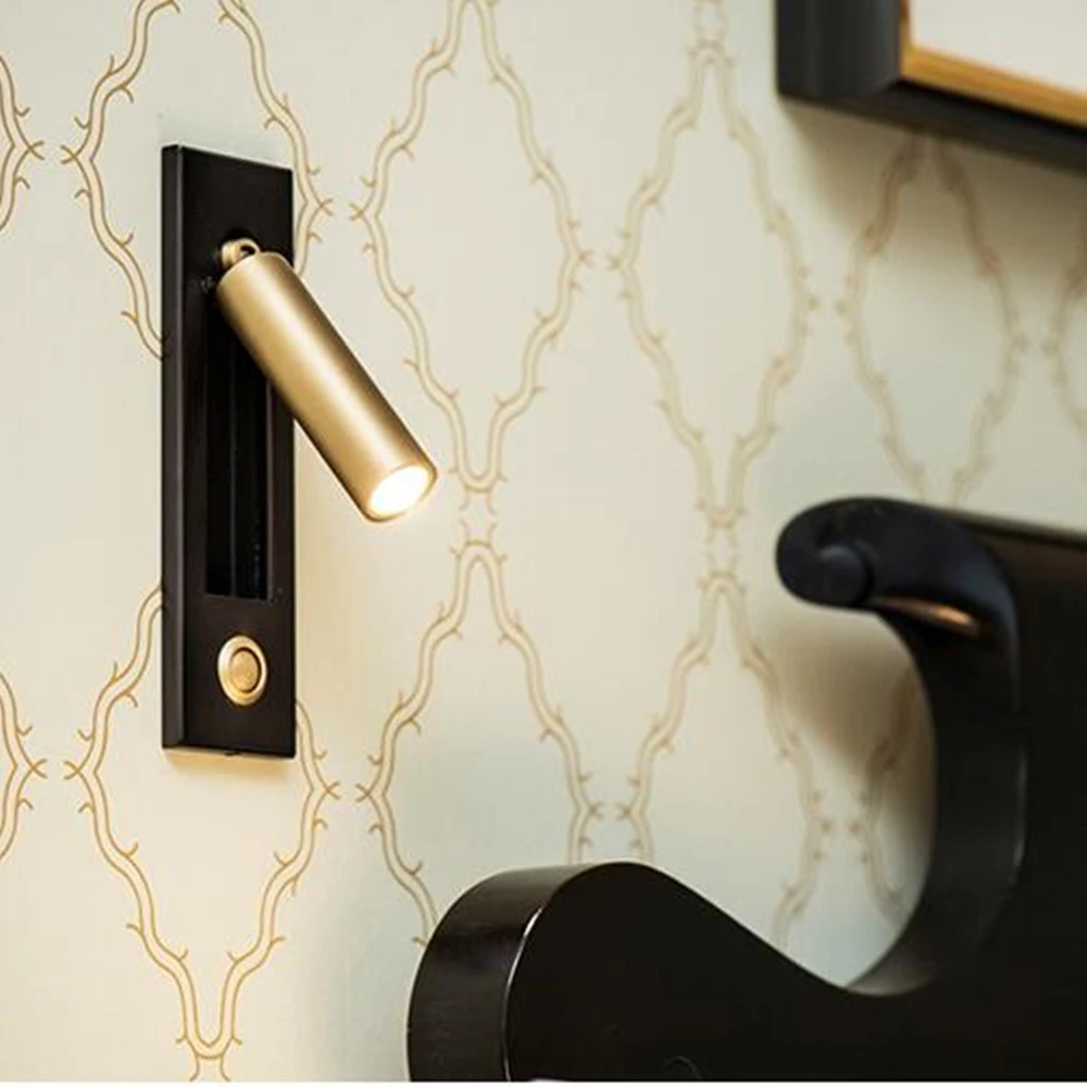 3W Wall Lamp Recessed Bedroom Wall Light Indoor LED Bedside Decoration Lights AC100-240V Corridor Hotel Room Lamps Reading Lights (3)