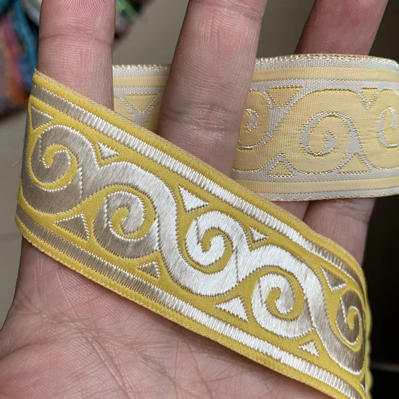 48 Design Polyester Geometric Folk Style Single Face Jacquard Ribbon 10YARD/LOT 33MM 1.5 INCH polyester ribbon,ribbon decoration,ribbon supplies
