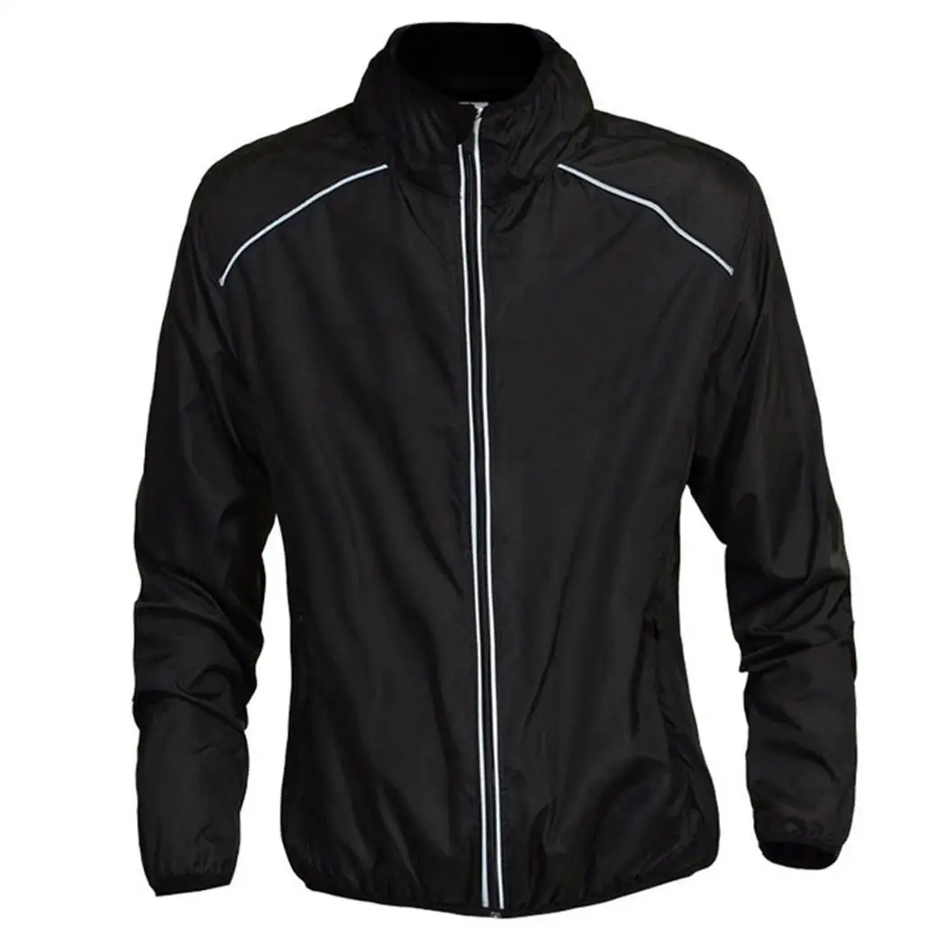 Unisex Casual Standing Collar Long Sleeve Solid Zipper Closure Cycling Wind All Seasons Loose Coat Casual