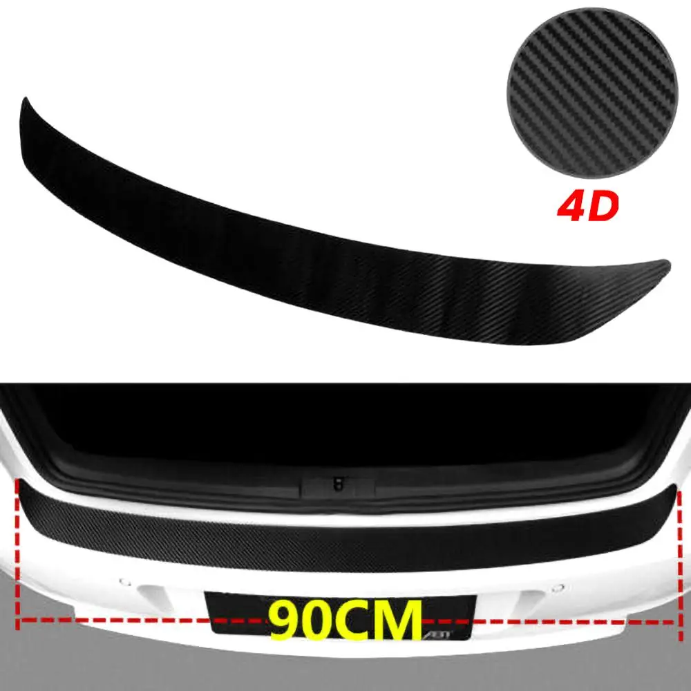 

Car SUV Rear Bumper Sill Protector Plate Rubber Cover Guard Pad Moulding Trim Carbon Fiber Protect Cover Anti-crash Accessories
