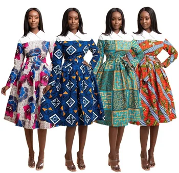 Chidera Long Sleeve Print Dress