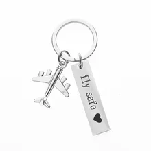 DIY Европа и Америка подарок для пары аксессуары для самолетов FLY Safe титановая стальная бирка подвеска фурнитура для брелоков для ключей