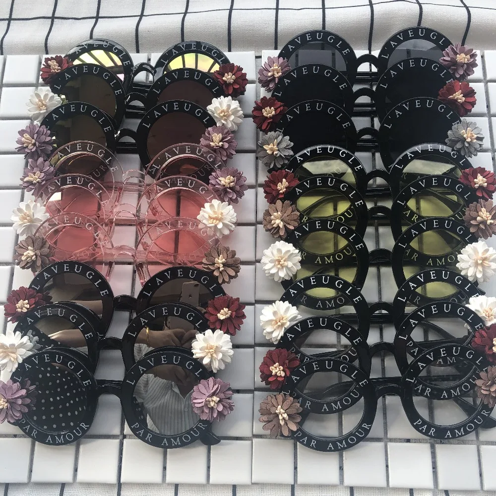 Круглые Женские солнцезащитные очки, золотые, серебряные очки, цветок, женские пляжные солнцезащитные очки, маленькие оттенки, футляр для очков ручной работы, UV400, милые очки