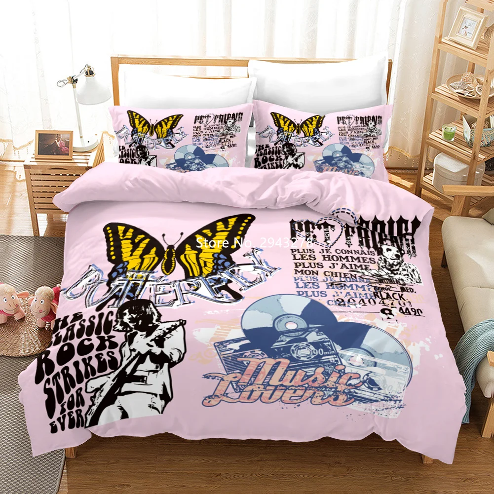 New 3D Printed Fashion Pattern Series Bedding Set Colored Quilt Cover Set Large Pillowcase Quilt Cover 2/3 Piece for Teens