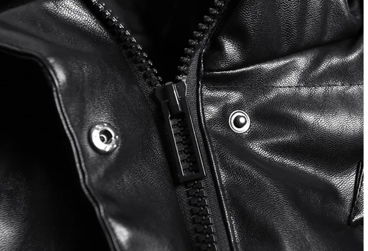 MEVGOHOT ветрозащитная женская черная зимняя теплая Стеганая Кожаная парка с высоким воротником, приталенная водолазка из искусственной кожи, водонепроницаемая куртка HD3099