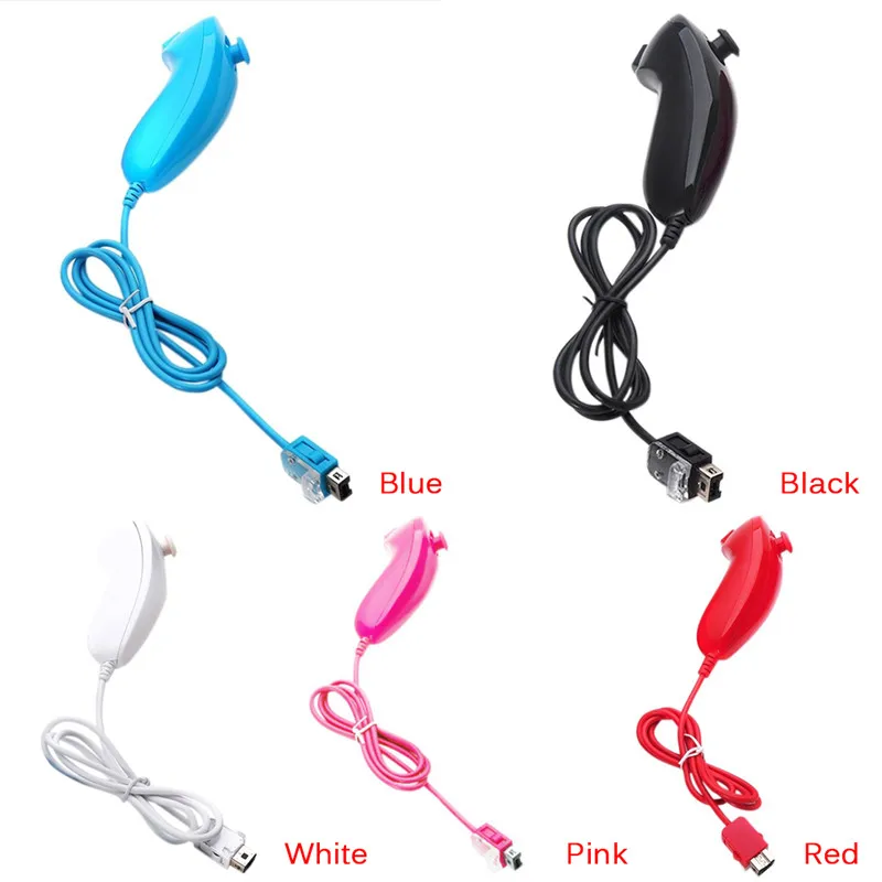 5 цветов Пульт дистанционного управления Nunchuk Nunchuck игровой контроллер Usb порт для wii NS