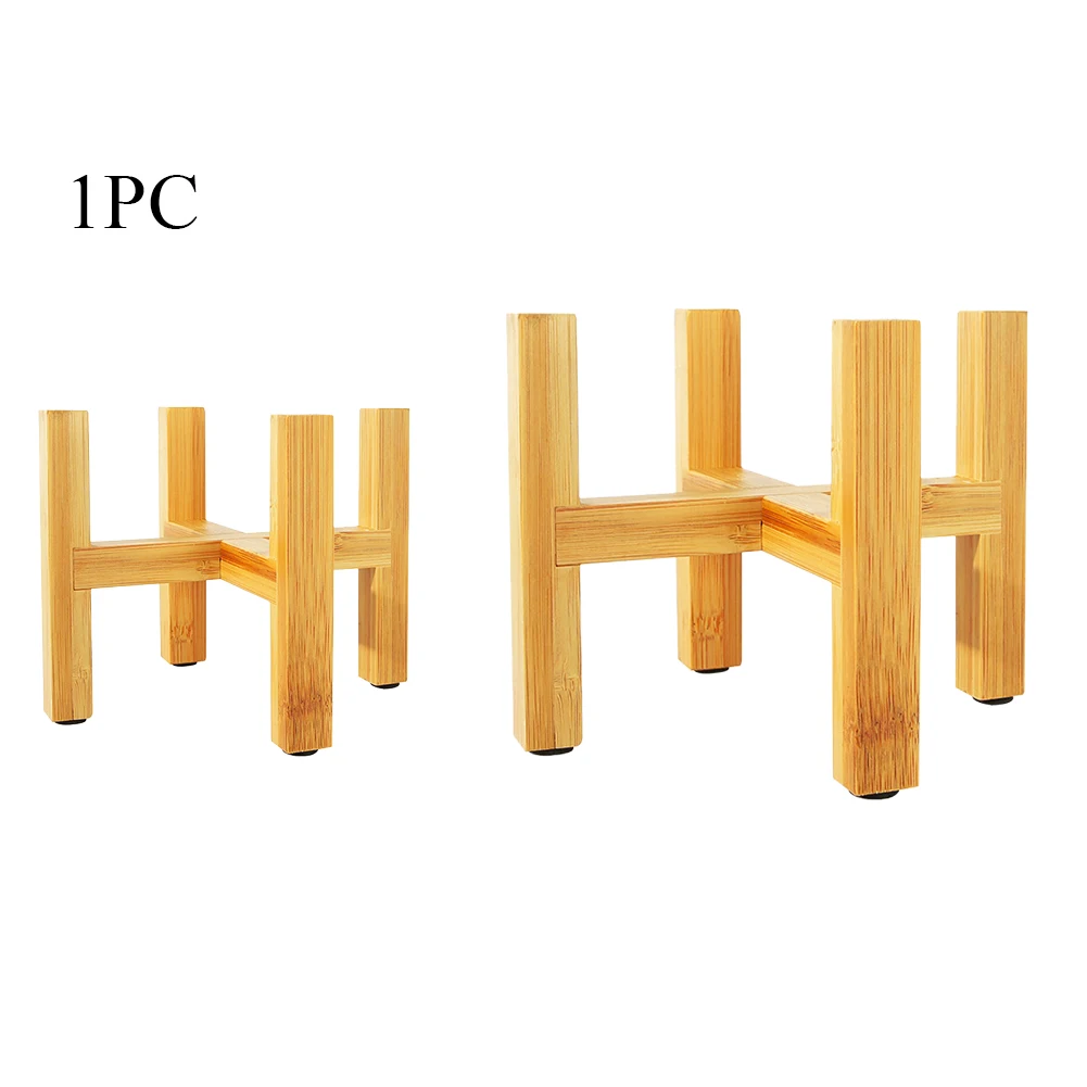 

Living Room Flower Stand Modern Smooth Surface With Foot Pad Single Bay Home Bonsai Holder Bamboo Wood Free Standing Shelf
