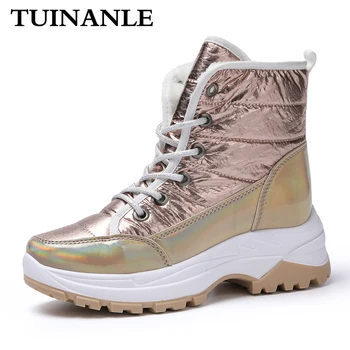 

TUINANLE Women Boots 2020 New Winter Ankle Boots for Women Keep Warm Snow Boot Ladies Lace-up Comfortable Waterproof Botas Mujer