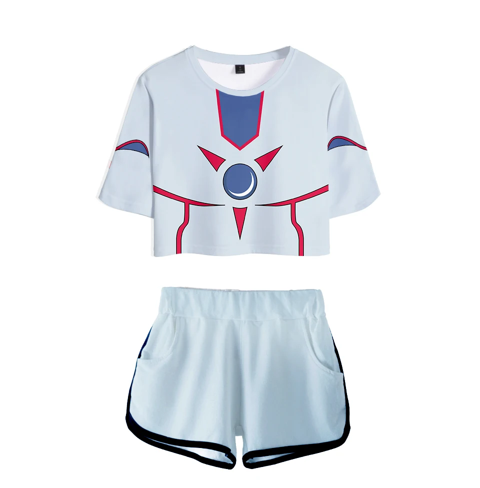 

Fashion Ms. Fashion t-shirt Short-sleeved Game King Character Suit 3d Slim t shirt + Shorts Female Print Harajuku Summer Set