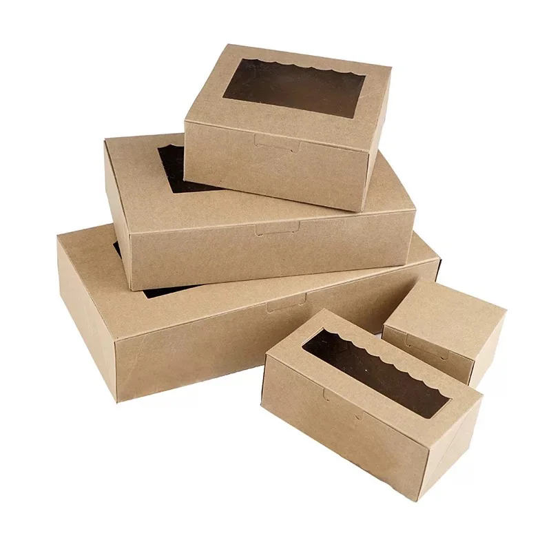 Boite A Gateaux En Papier Kraft Avec Fenetre En Pvc Boite A Bijoux Artisanale Boite D Emballage En Carton Boite A Biscuits Bleue Pour Cadeaux De Mariage Boite A Bonbons 10 Pieces