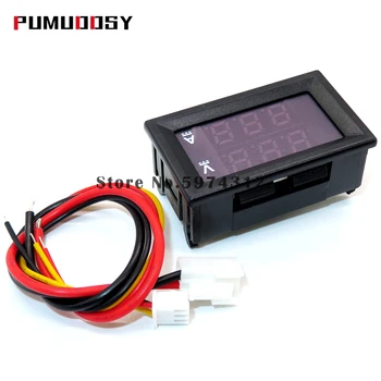 

50pcs 0.28" DC 0-100V 10A Digital Voltmeter Ammeter Red Blue LED Dual Display Voltage Current Indicator Monitor Detector