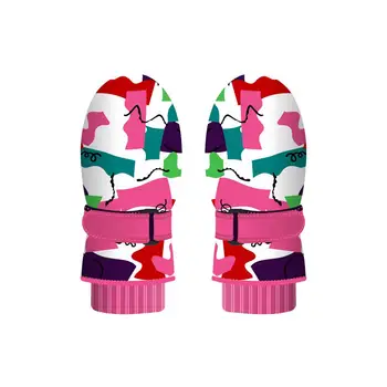 

Children's Winter Ski Gloves Outdoor Waterproof Windproof Snow Mittens Double Layer Thick Warm Gloves Ski Strap Skiing Gloves