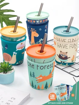 

OUSSIRRO 680ml Cute Animals Ceramic Mini Potted Theme Mugs Cute Cartoon Style Water Cup