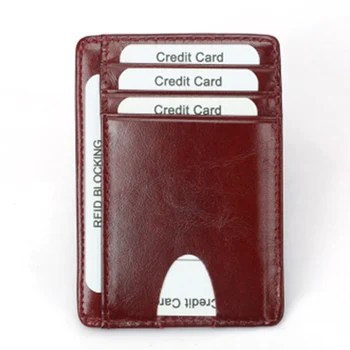 

8*11.5CM Fashion Card Holders Minimalist Leather Slim Front Pocket Wallet Portable RFID Blocking Cards Holder For Men