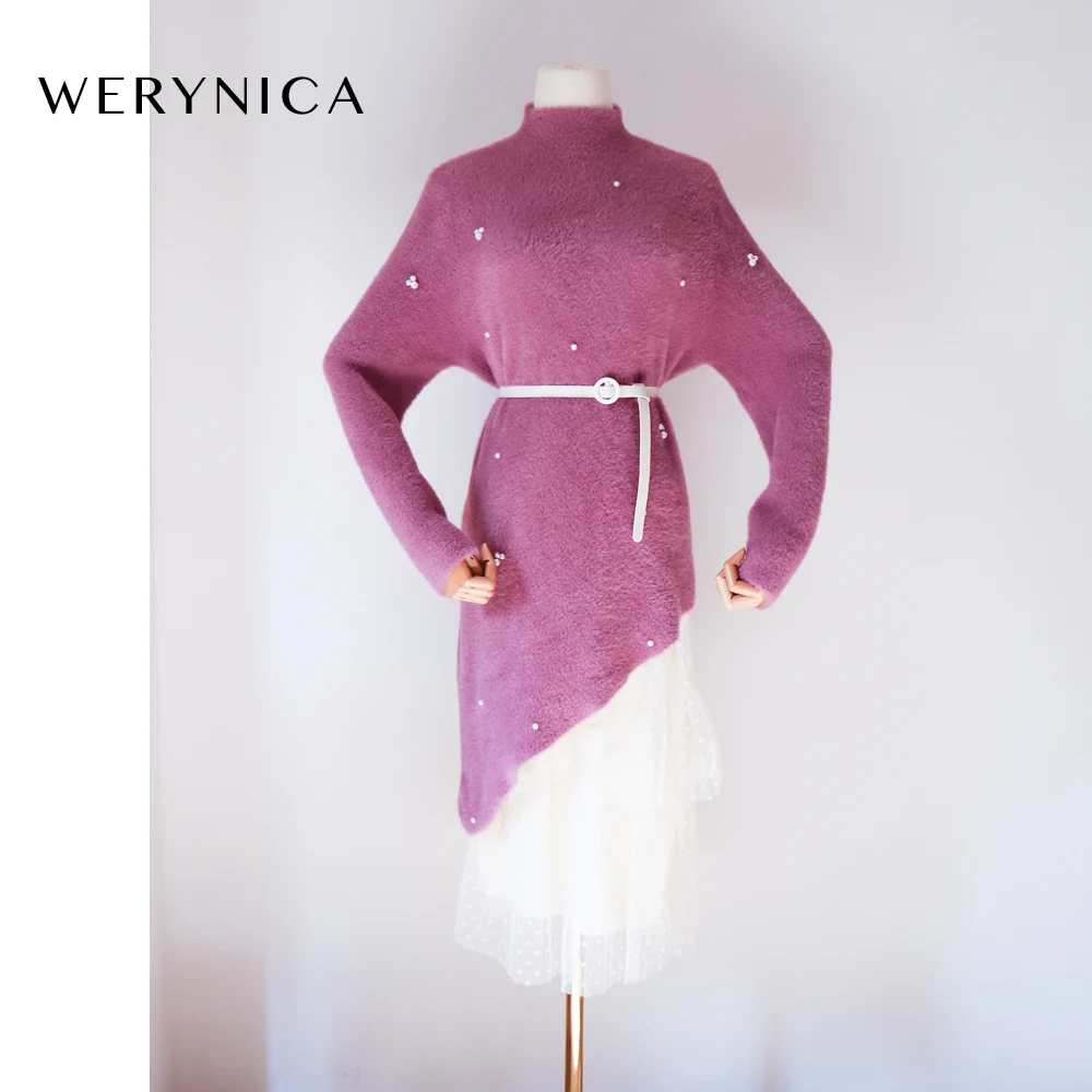 Платье Свитер Werynica женское длинное с длинным рукавом Свободный вязаный пояс из 2