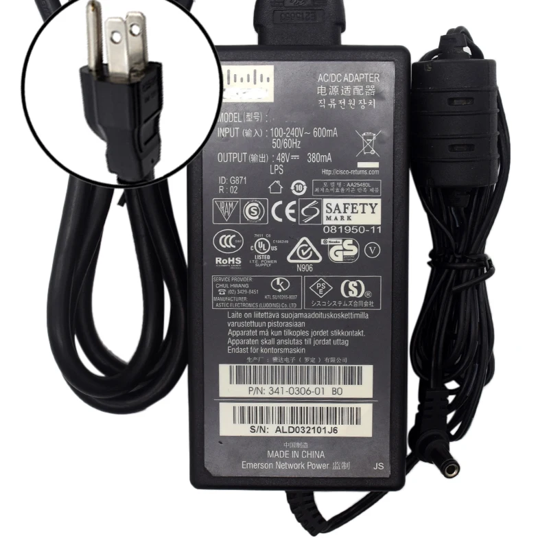 Б/у адаптер переменного тока зарядное устройство для Cisco Aironet 2702i AC1750 AIR-CAP2702I-E-K9