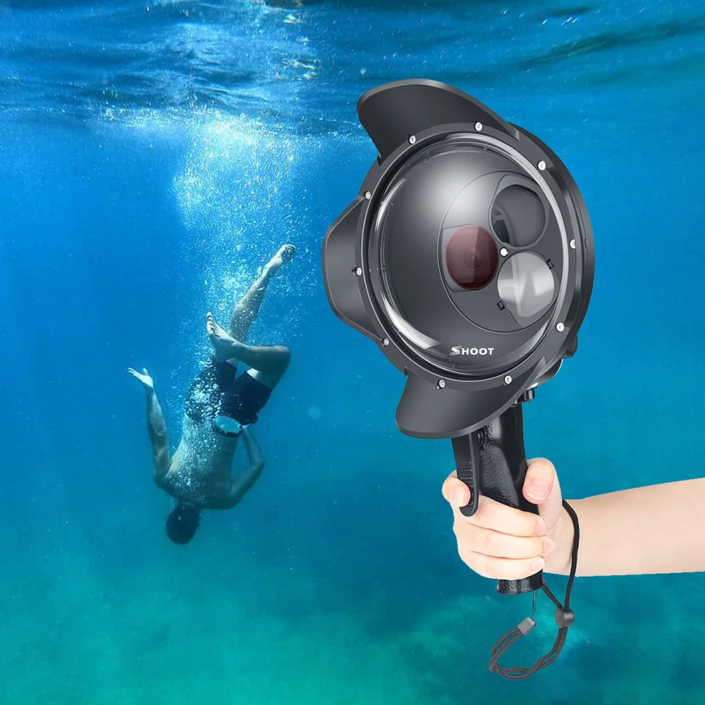 Черный водонепроницаемый купольный фильтр SHOOT для GoPro Hero 7 6 5 переключаемый чехол
