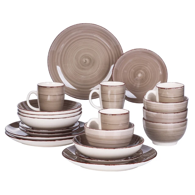 Vancasso Bella-C 20-Darabos Porcelán Étkészlet 4*Vacsora Tányérral, Desszert Tányér, Leves Tál, Bögre Szett 4 Személyes Számára - Image 5