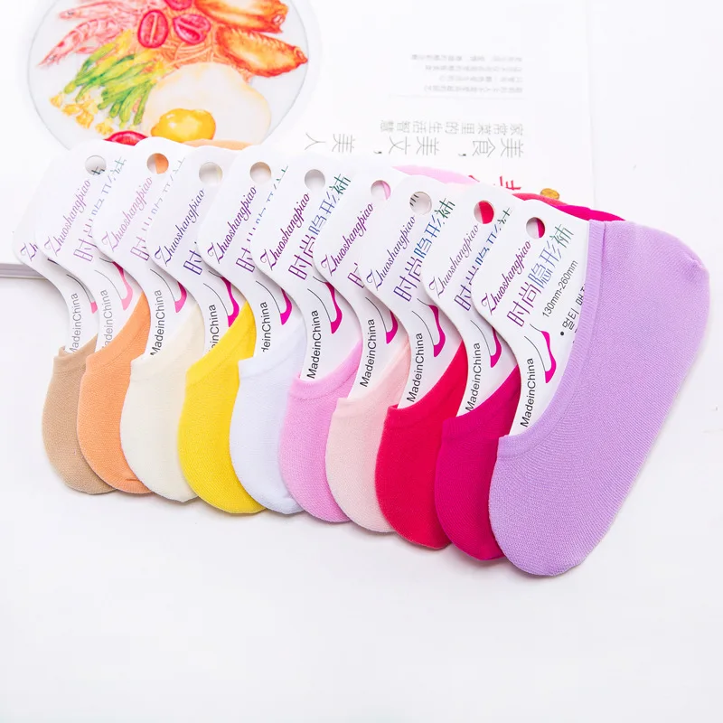 5 pair/package thin candy invisible socks of women non-slip socks stretch magic socks breathable sport casual ankle socks