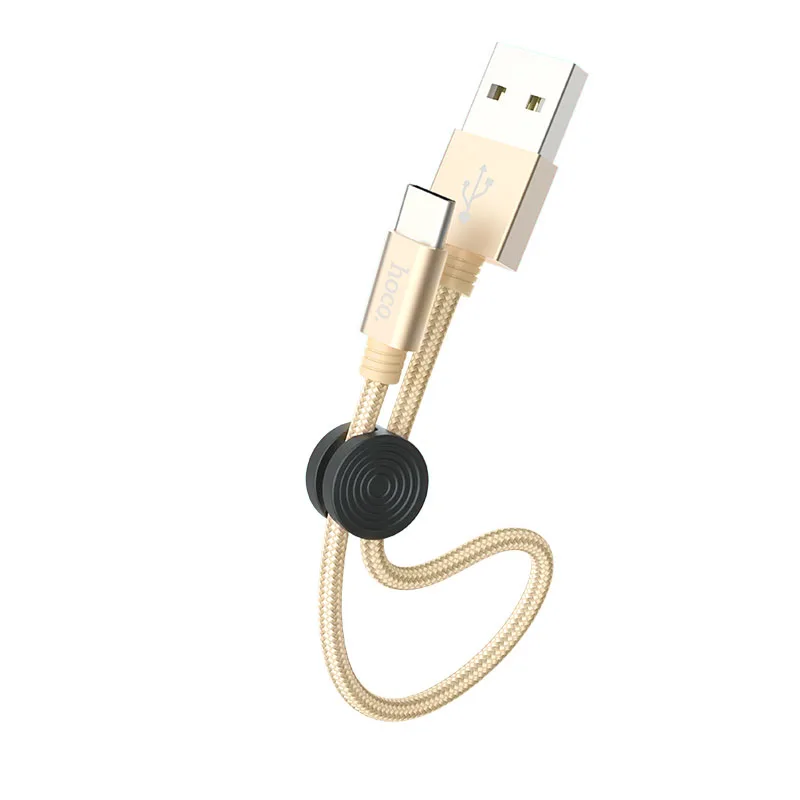 HOCO X26 30 шт./лот 1 м USB кабель с нейлоновой оплеткой для iPhone type-C кабель Micro кабель для samsung USB-C провод зарядного устройства - Цвет: Gold for Type C
