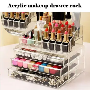 

Cosmetic Organizer 2-Layer Drawers Storage Box Acrilico Desk Jewelry Organizer Acrylic Makeup Organizer Arrangement